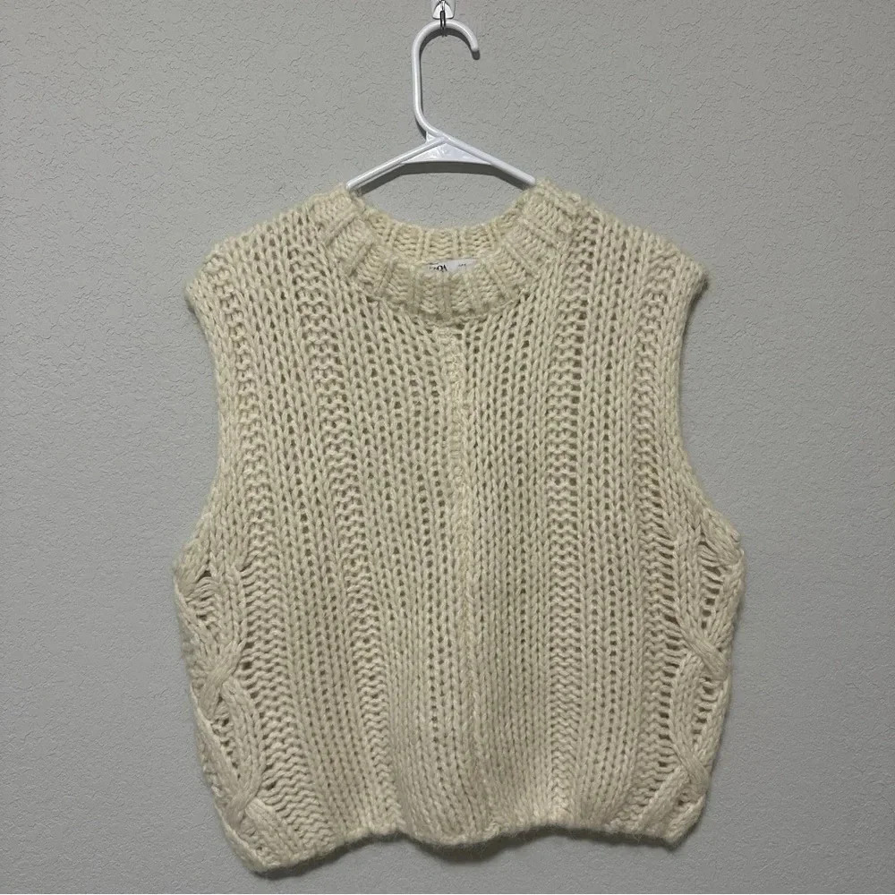 Zara Cream Knit Vest